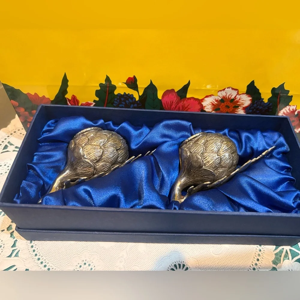 Pierre Deux Rare Vintage Pewter Set of 2 Artichoke Candle 🕯️ Holders!